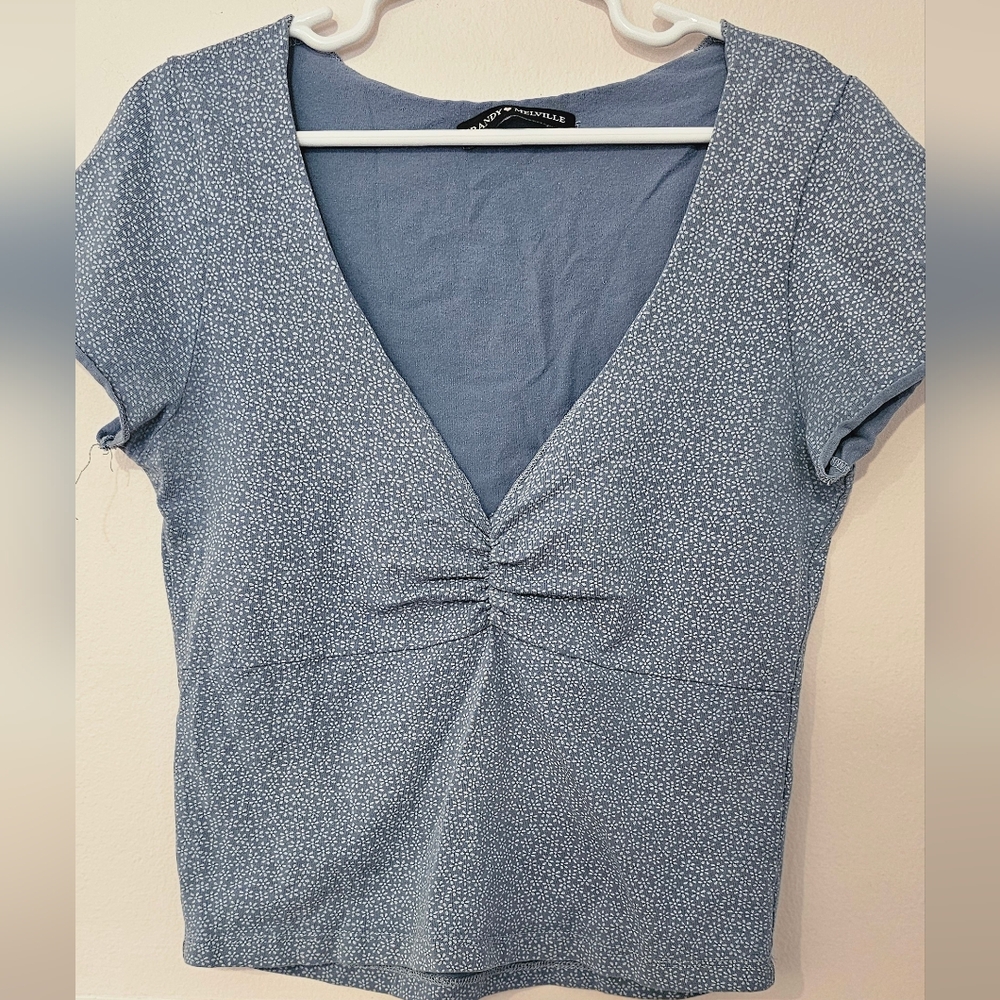 Brandy Melville Blue Patterned Top